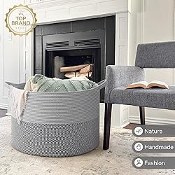 INDRESSME 115L Extra Large Blanket Basket, Cotton