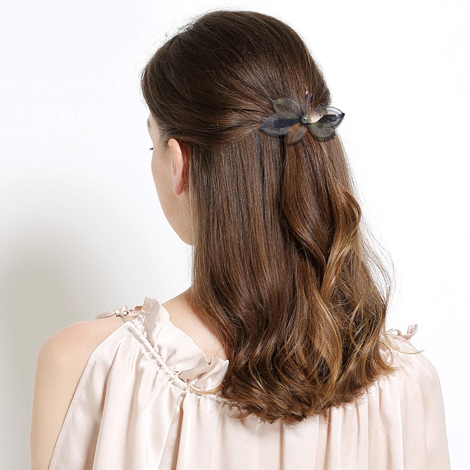 Mistofu Copper wire metal pearl crystal hair Barrettes， leaves hair clips, French imported hairpins, exquisite gift box, Suitable for all kinds of hairstyles.Hair accessories for womens。The material is soft, durable, environmentally friendly and recyclable.Internet celebrity shooting, Wedding, Party, Shopping, Beach swimming, Vacation home. : Beauty