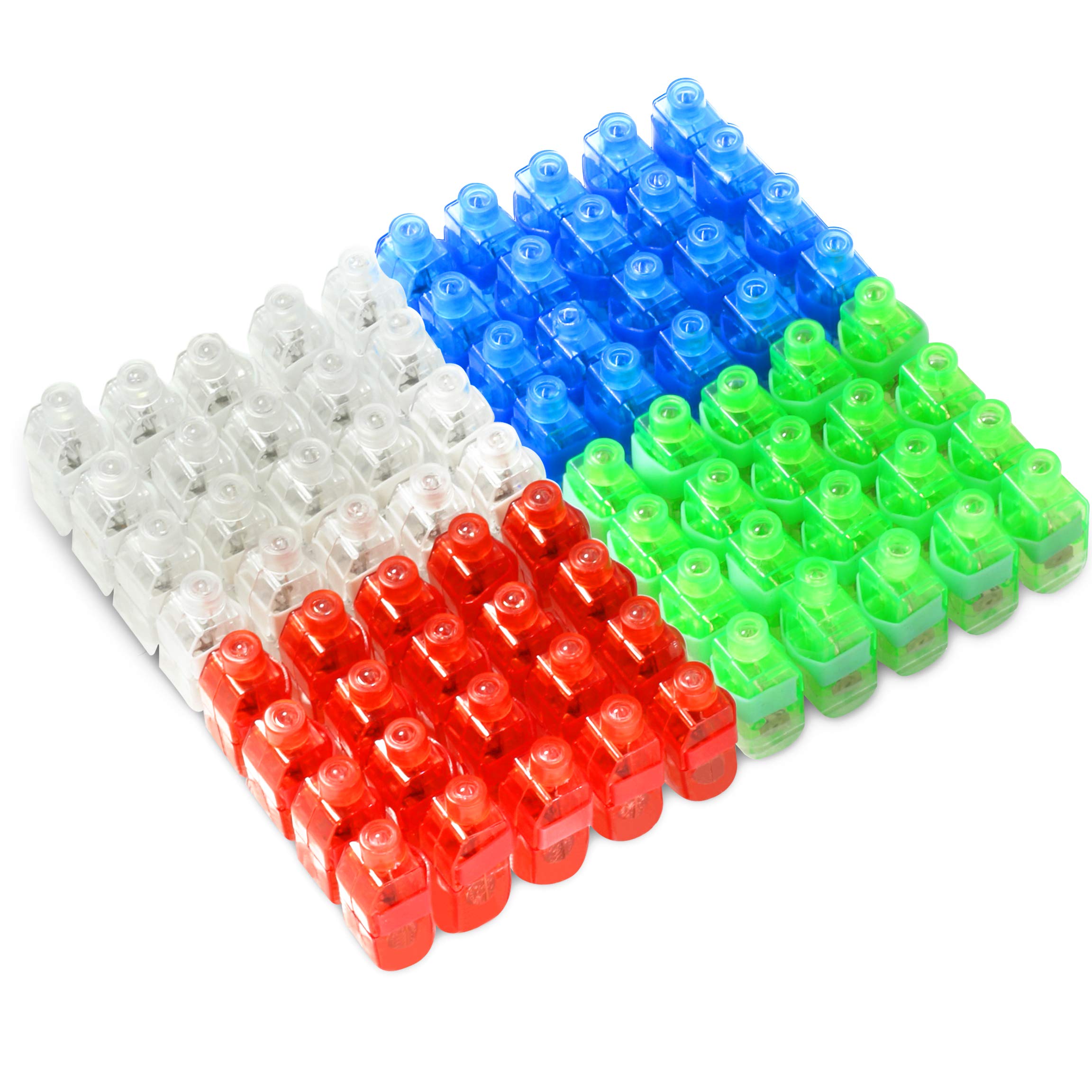 Novelty Place 80Pcs LED Party Finger Lights for Kids with Screw-Secured, LED Finger Flashlight Light Up Finger Ring Toys for Party Favor, Halloween, Raves, Concert Shows