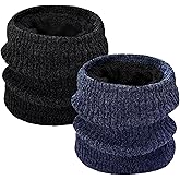 lifwimner 2 Pack Winter Neck Gaiter Warmers for Men Women Thermal Fleece Windproof Warm Ski Mask Scarf for Cold Weather