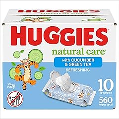 Huggies Natural Care Refreshing Baby Wipes, Hypoallergenic, Scented, 10 Flip-Top Packs (560 Wipes Total), Packaging May Vary