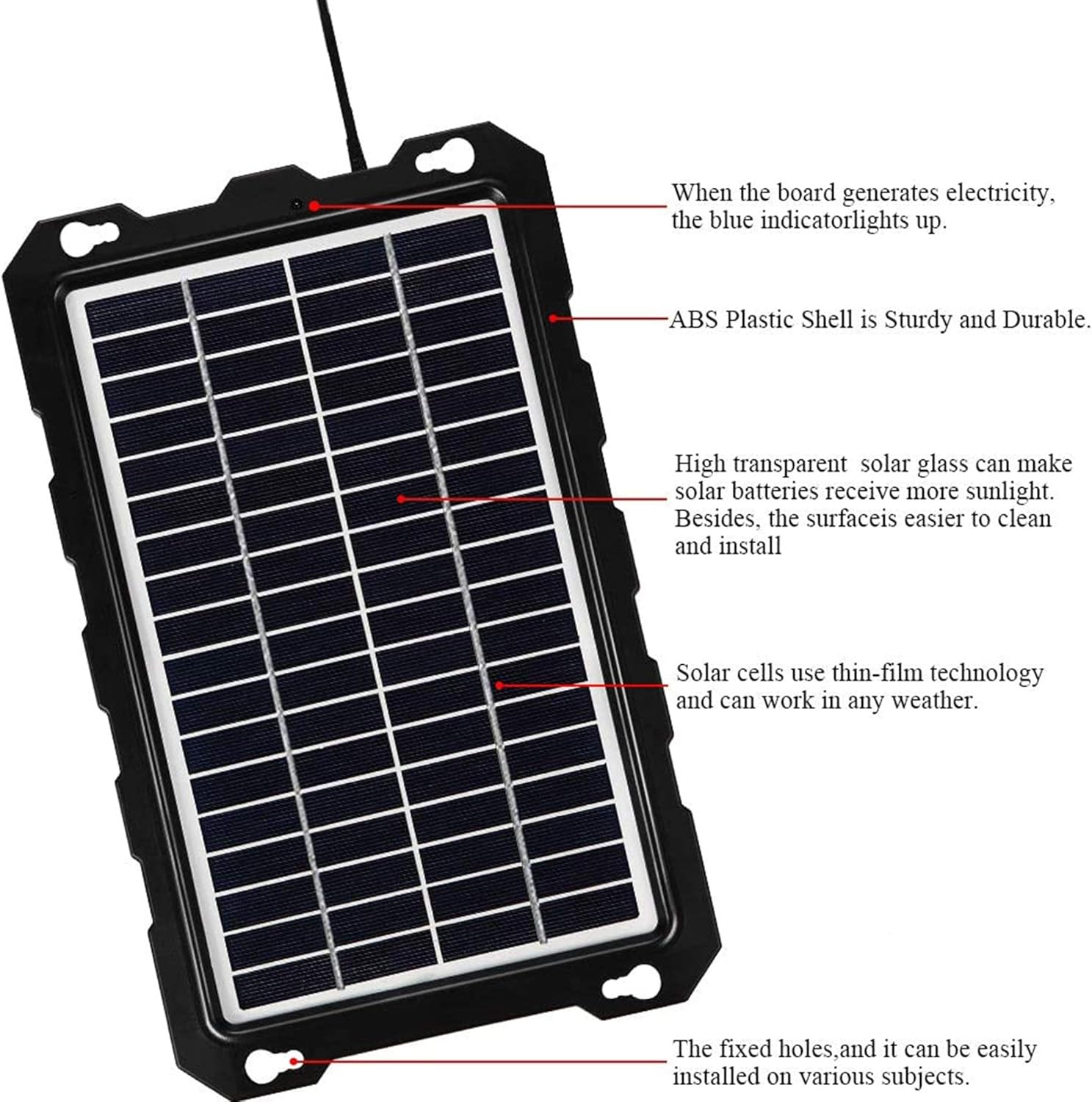 POWISER 7.5W Solar Battery Charger 12V Solar Powered Battery maintainer & Charger, Suitable for Automotive, Motorcycle, Boat, Marine, RV, Trailer, Powersports, Snowmobile, etc. (7.5W Poly) : Garden & Outdoor