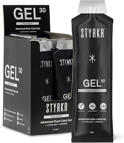 STYRKR GEL30 Energy Gels 30g Carbs Dual-Carb 12 Pack for Running Cycling