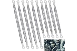 LUTER 10pcs Universal Automotive Ground Straps, 10/12 inch Engine Ground Strap Kit Braided Copper Ground Straps Automotive Ground Strap Wire Ground Strap Connectors for Most Cars (Silver)