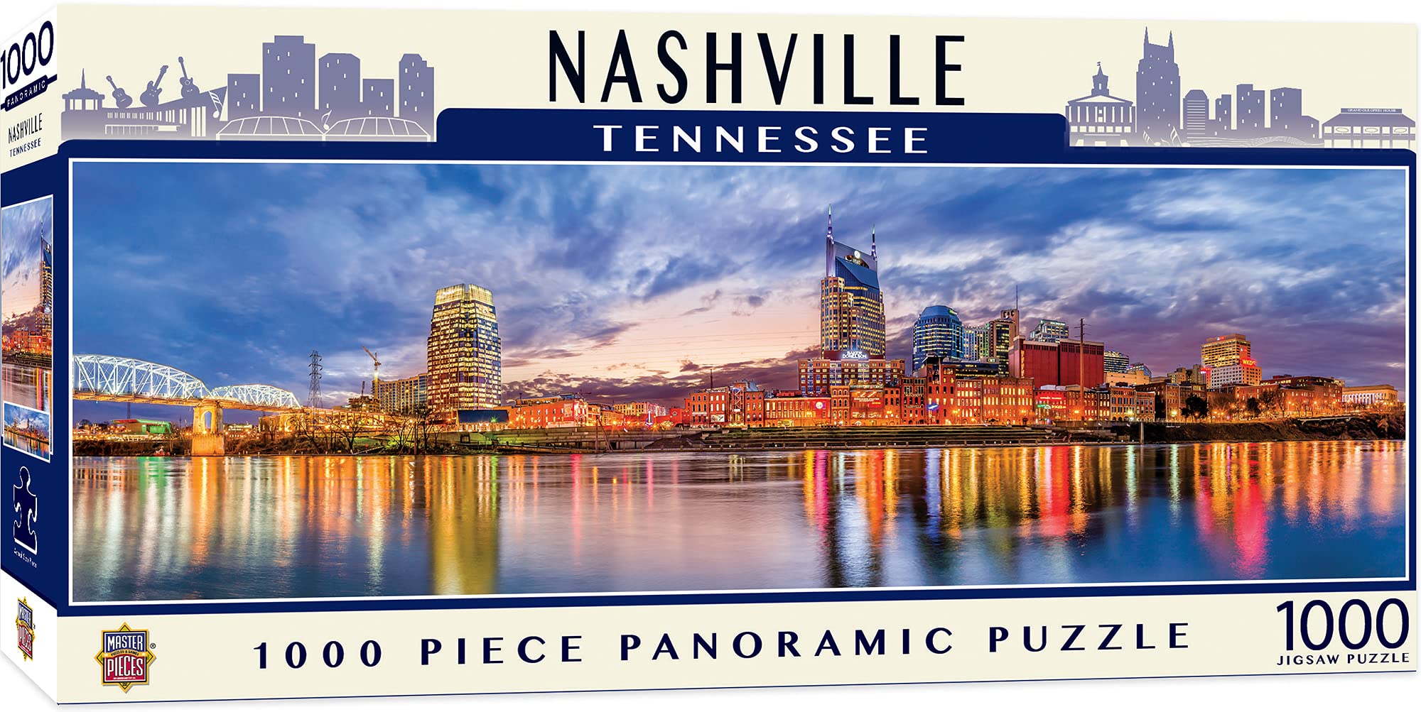 Qipexeii Masterpieces American Vistas, Nashville 1000Piece Panoramic Jigsaw Puzzle