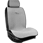 Sojoy IsoTowel Car Seat Cover for Front Seat,Breathable Fabric with Non-Slip Bottom,Comfort Car Seat Protector for Cold Weather (Black & White)