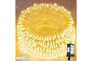 SANJICHA Connectable 200 LED Christmas Lights Indoor Outdoor with Timer, 66FT 13 Modes Warm White String Lights Waterproof, Twinkle Fairy Lights Plug in Clear Wire for Christmas Tree, Bedroom, Classroom Decor