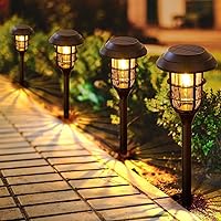 8 Pack Solar Lights Outdoor, LETMY Brighter Solar Lights Outdoor Waterproof, Auto On/Off Outdoor Solar Pathway Lights Landsca