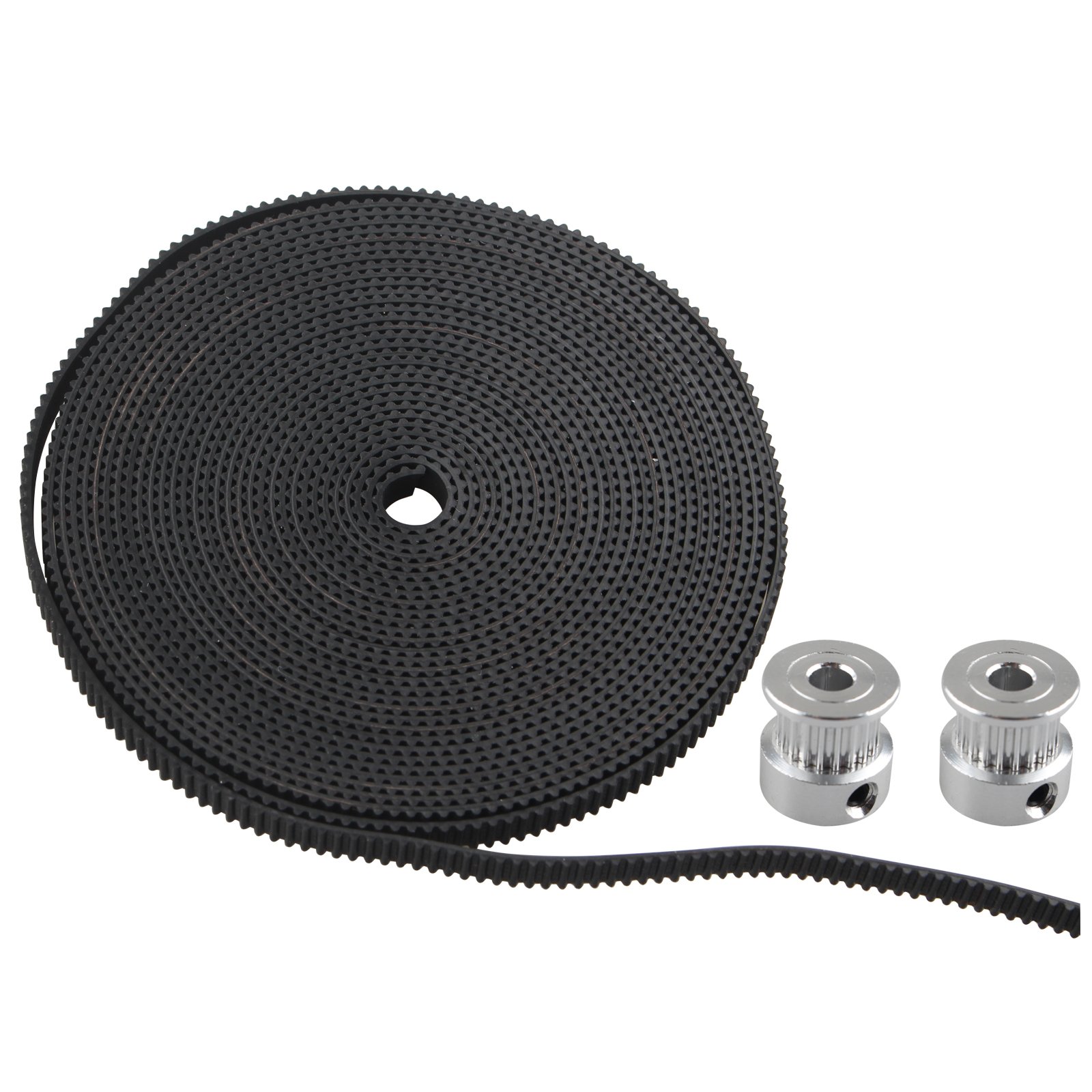 HALJIA 2Pcs 2GT 20 Teeth Timing Pulley Wheel 5mm Inner with 5M 2GT 6mm Rubber Opening Belt Compatible with 3D Printer RepRap Prusa