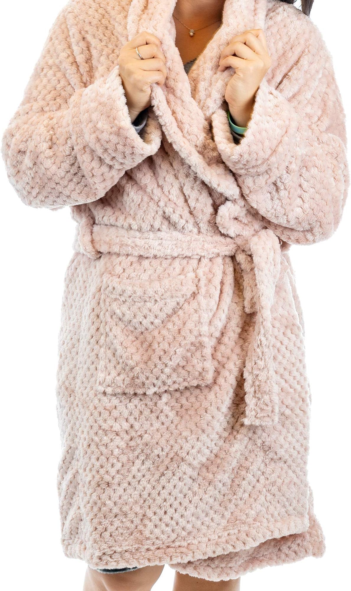 Luxury Jacquard Womens Robe - Soft Polyester Sleepwear Bathrobe