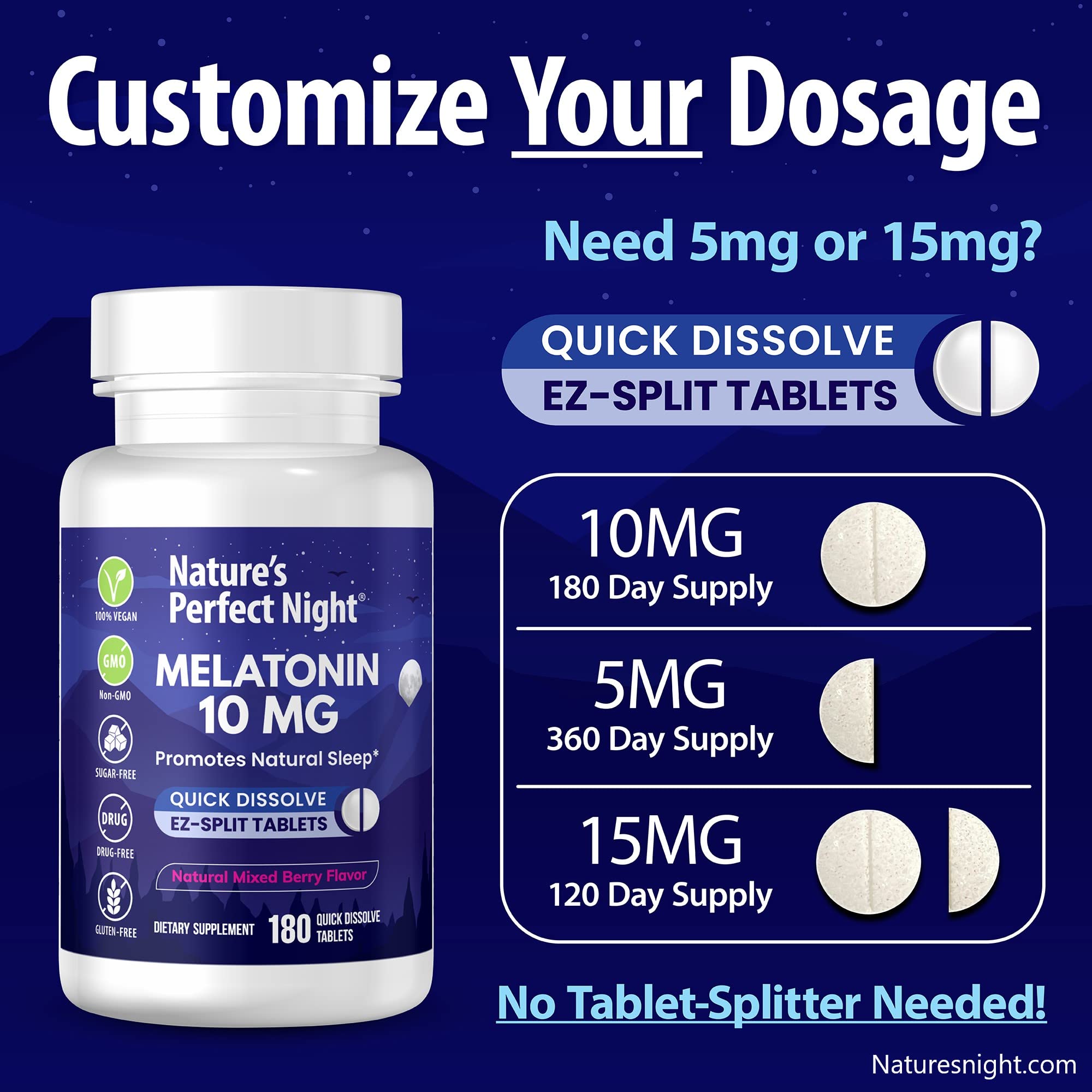 Mua Melatonin 10mg | 180 Quick Dissolve Tablets | Natural Mixed Berry ...