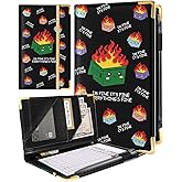 Slohif Server Book for Waitress Cute Serving Books with Zipper Pocket Accessories Leather Server Check Book Restaurant Waiter Server Booklet Ticket Book Holder Box