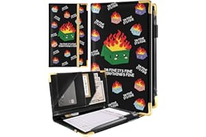 Slohif Server Book for Waitress Cute Serving Books with Zipper Pocket Accessories Leather Server Check Book Restaurant Waiter Server Booklet Ticket Book Holder Box