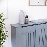Vida Designs Chelsea Radiator Cover Grey - Adjustable - MDF Cabinet view 5