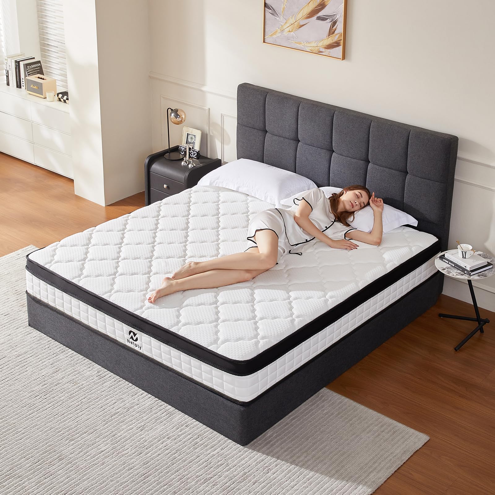 Photo 1 of *FACTORY SEALED* netply Queen Mattresses,10 Inch Queen Size Mattress in a Box, Hybrid Memory Foam & Individual Pocket Spring to Improve Sleep and Pain Relief, CertiPUR-US Certified