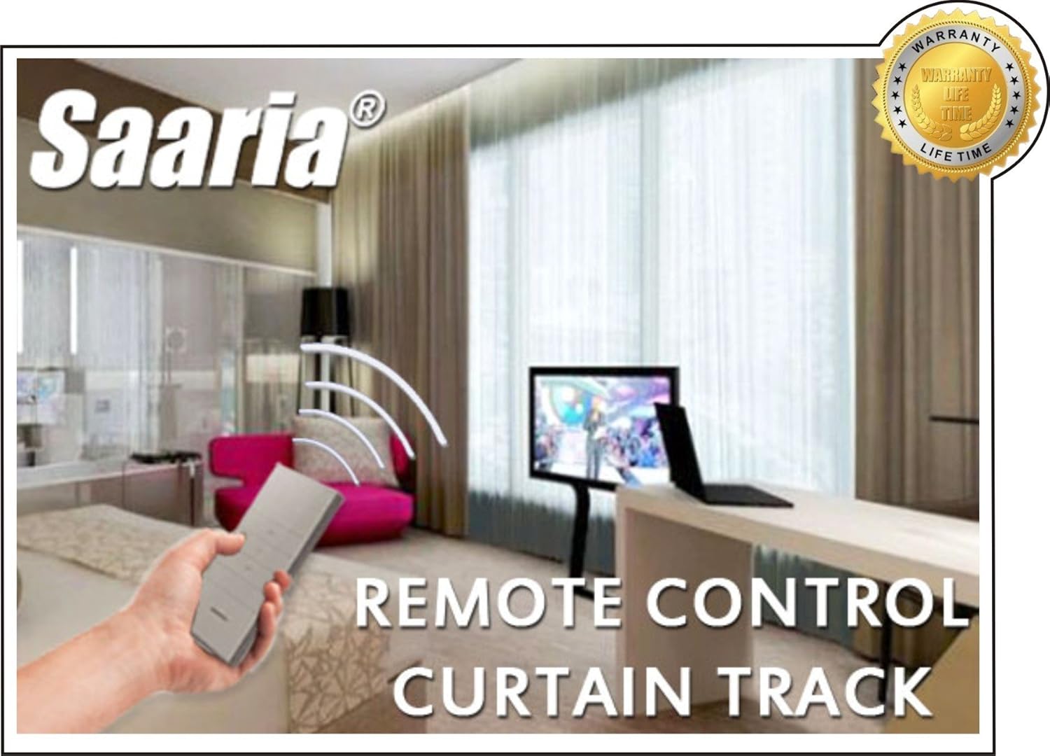 Saaria Electric Motorized Curtain Remote 13ft Amazon In Home