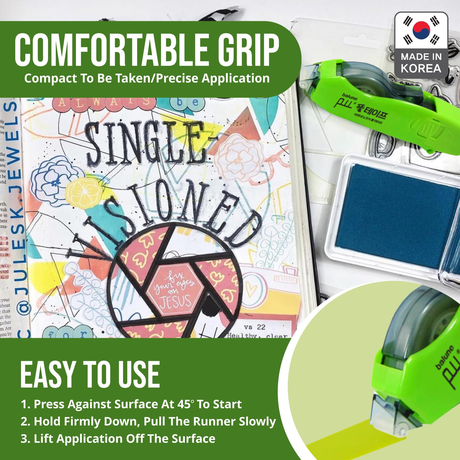 TAPE RUNNER - Double Sided Adhesive with Dispenser Roller Included - Acid Free, Sticky, Transparent - Ideal for Scrapbooking, Crafts & More - Retractable (315 inches per Cartridge), 5 Cartridges