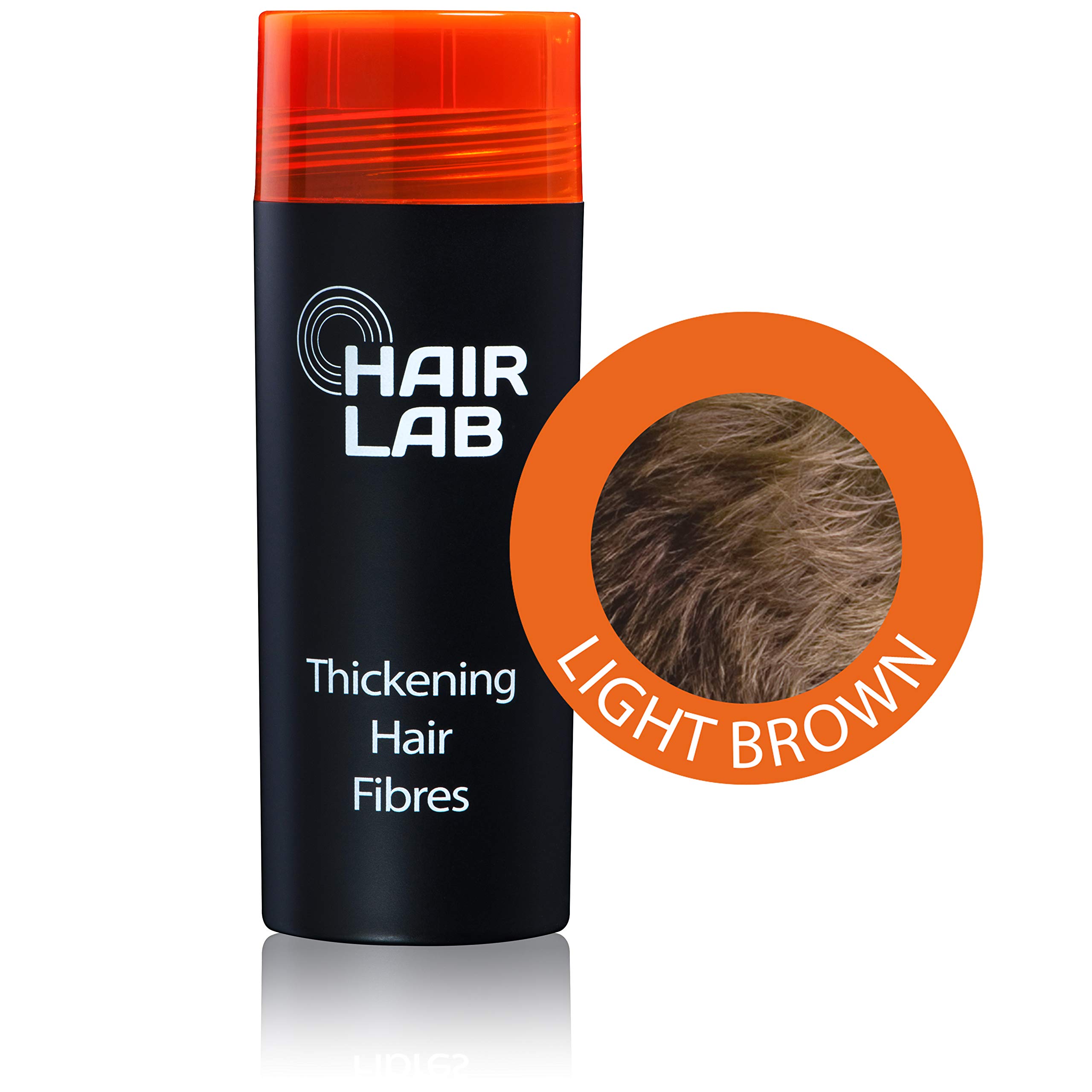 HairLab 100% Organic Hair-Thickening Keratin Fibres for Concealing Hair Loss and Thinning Hair - 30g Light Brown