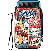 kwmobile Carrying Case Compatible with Nintendo 3DS XL - Console Pouch with Zipper and Design - Comic Book Symbols Multicolor
