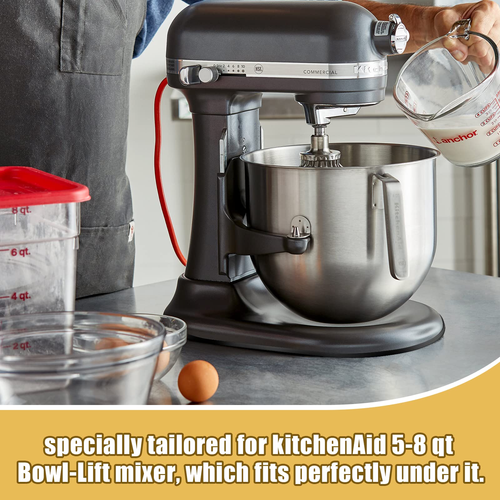 Metal Mixer Slider Mat for KitchenAid 5-8 Qt Bowl Lift Stand Mixer - Kitchen Appliance Sliding Tray Countertop Mixer Mover Slide Mats Pad Compatible with Kitchen Aid Professional 600 Stand Mixer