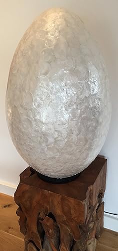 Very Large Egg Shaped Mother Of Pearl Floor Lamp 80cms Amazon