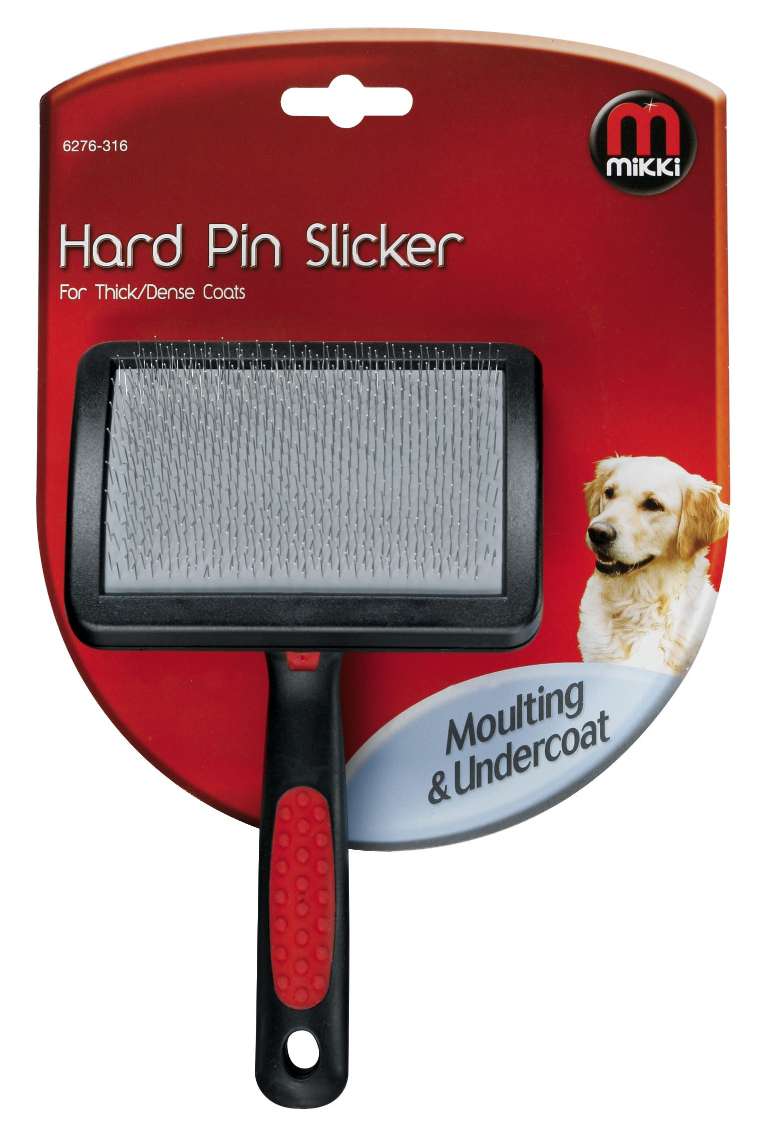 Mikki Hard Pin Slicker for Thick Coats, Large