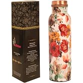 INDTRESOR Pure Copper Water Bottle – Handcrafted Ayurvedic Health Benefits, 250ml, Strawberry Print