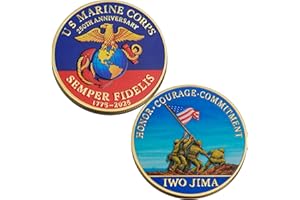 WRFLC Marine Corps 250th Anniversary Commemorative Coin – 1775-2025 USMC Challenge Coin, Navy U.S. Military Collectible, Patriotic Veteran Gift, Double-Sided Metal Coin(Marine Corps)