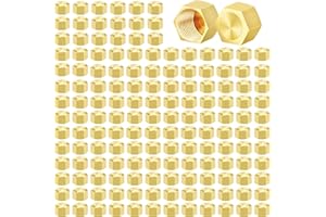 Japtend 3/8" Compression Cap, 150pcs Brass Compression Fittings Hex UNEF Thread Stop Valve Tubing Ends Sealing Caps Hose Connector for Gas Garden Water Air Line