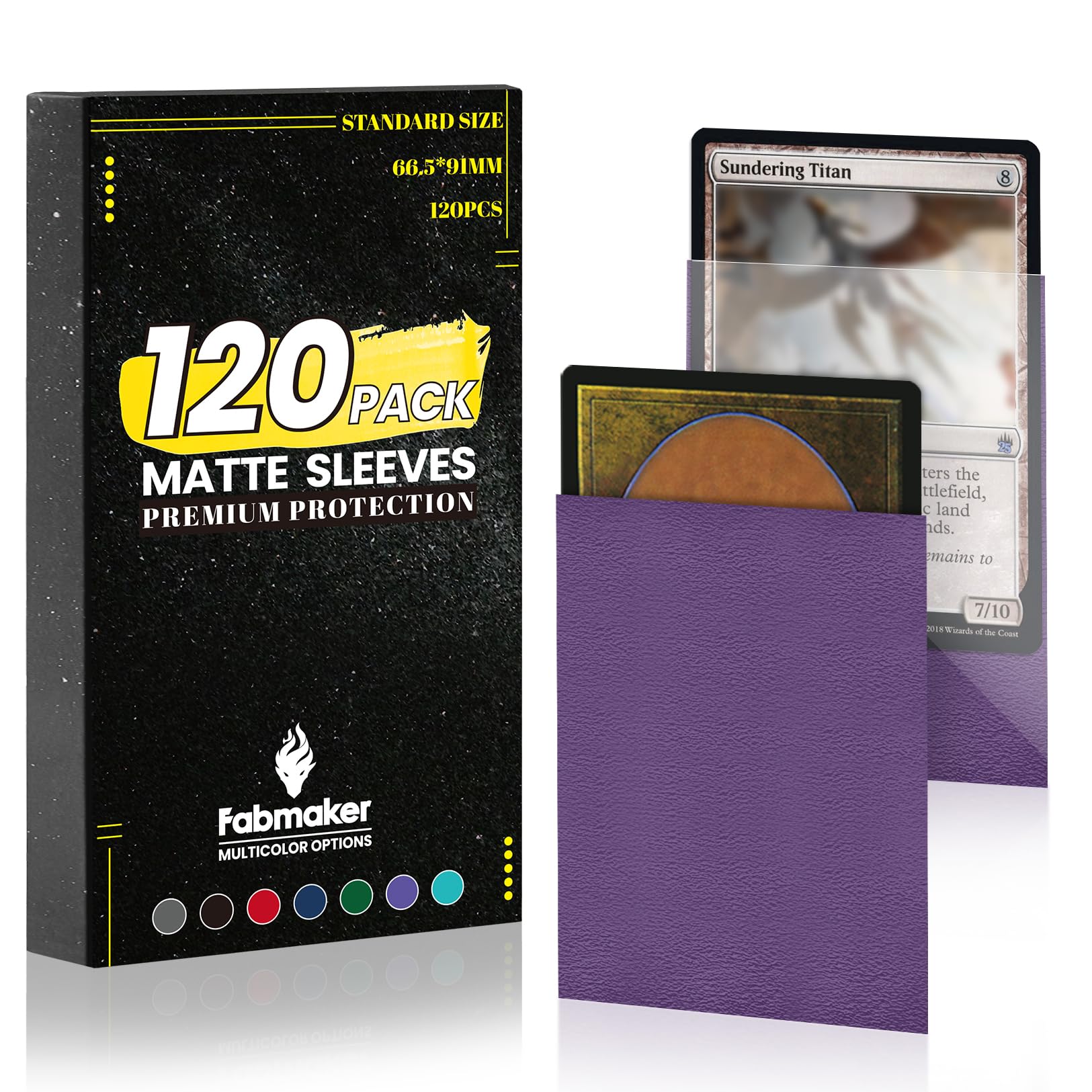 Photo 1 of 120Pack Card Sleeves for Trading Cards, Matte Card Sleeves Deck Card Protectors, Standard Perfect Shuffling, Baseball Card,Sports Cards,Game Card, 66x91mm, Purple