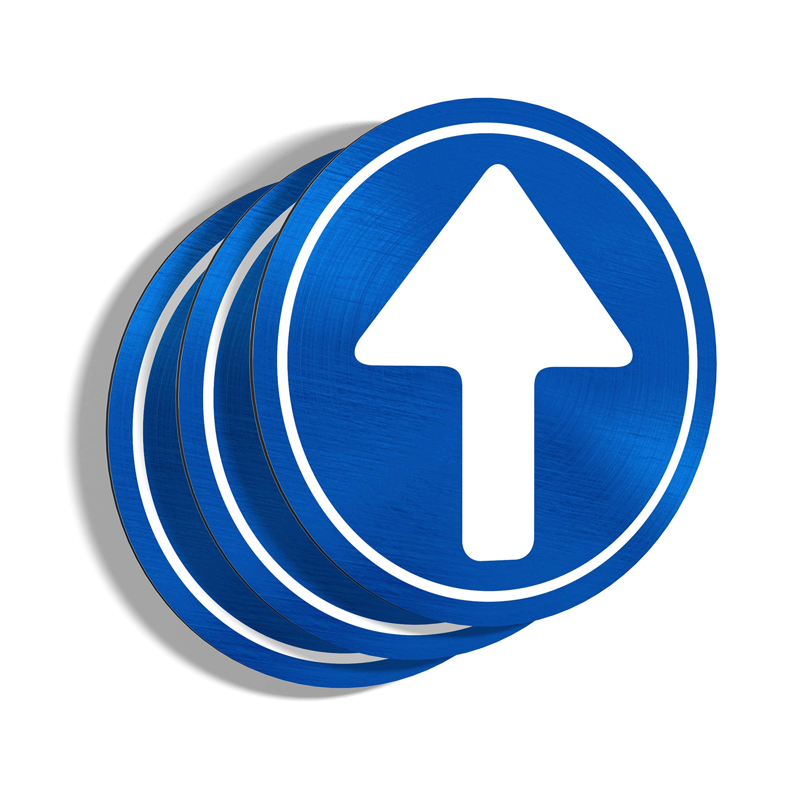 imaggge.com Rigid Signs Compulsory Sense – Arrow – Obligation to Spin – Application on Post, Wall, Garage Door – Heavy Duty – Aluminium (Not PVC) – 20 cm, Aluminium, blue, 3 X