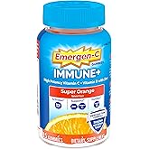 Emergen-C Vitamin C 750mg Immune Support Gummies, Orange, 45 Gummies | BetaVia Immune Plus, Vitamin D, B Vitamins, Zinc and Manganese, Triple Action, Chewable Gummies