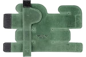 MG LEATHER WORK Trumpet Valve Guard XL Genuine Leather Protection Trumpet Valve Cover Valve Wrap (Green)