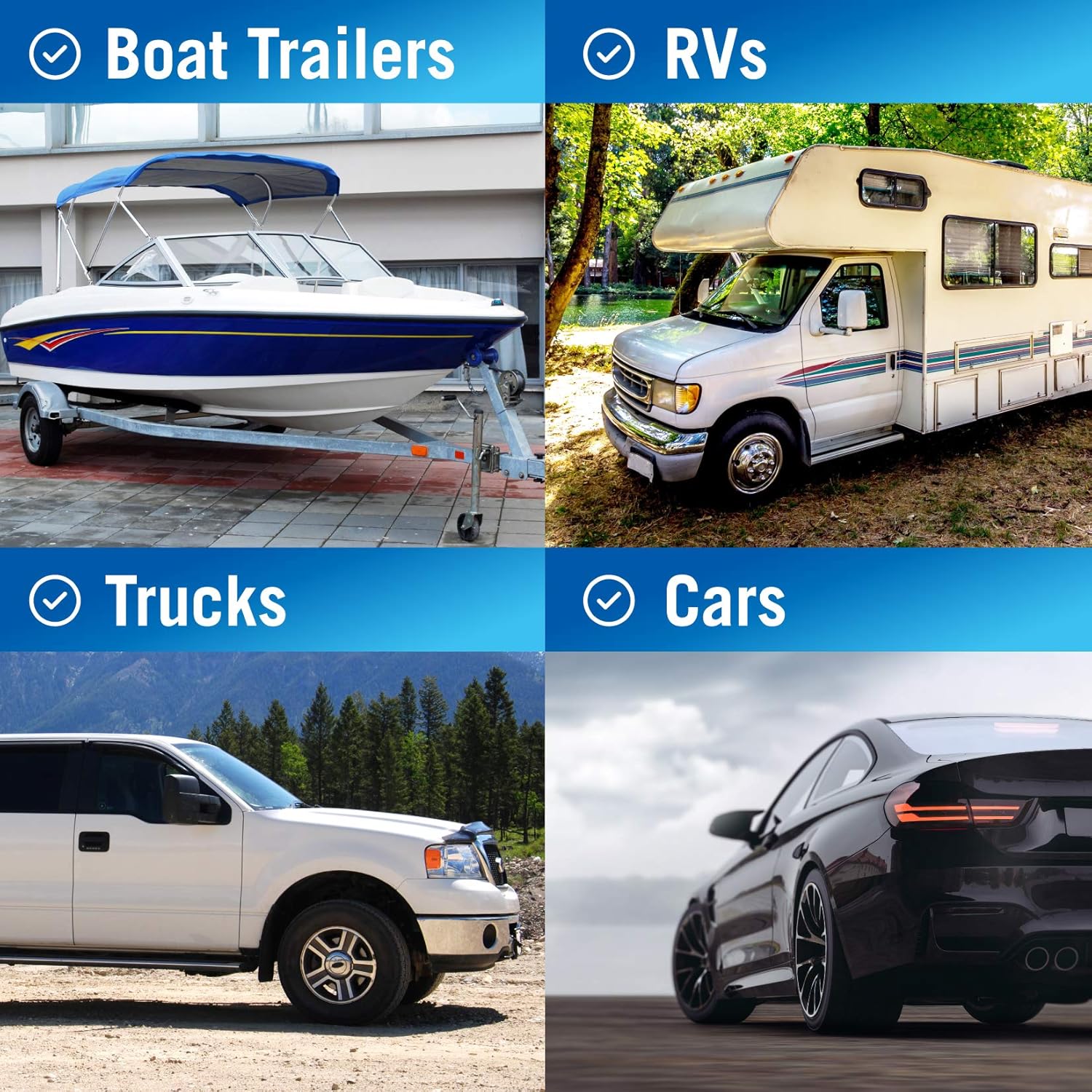 2 Wheel Chocks with Rope and Wheel Dock for Boat Trailer Travel Camper and RV Accessories : Sports & Outdoors