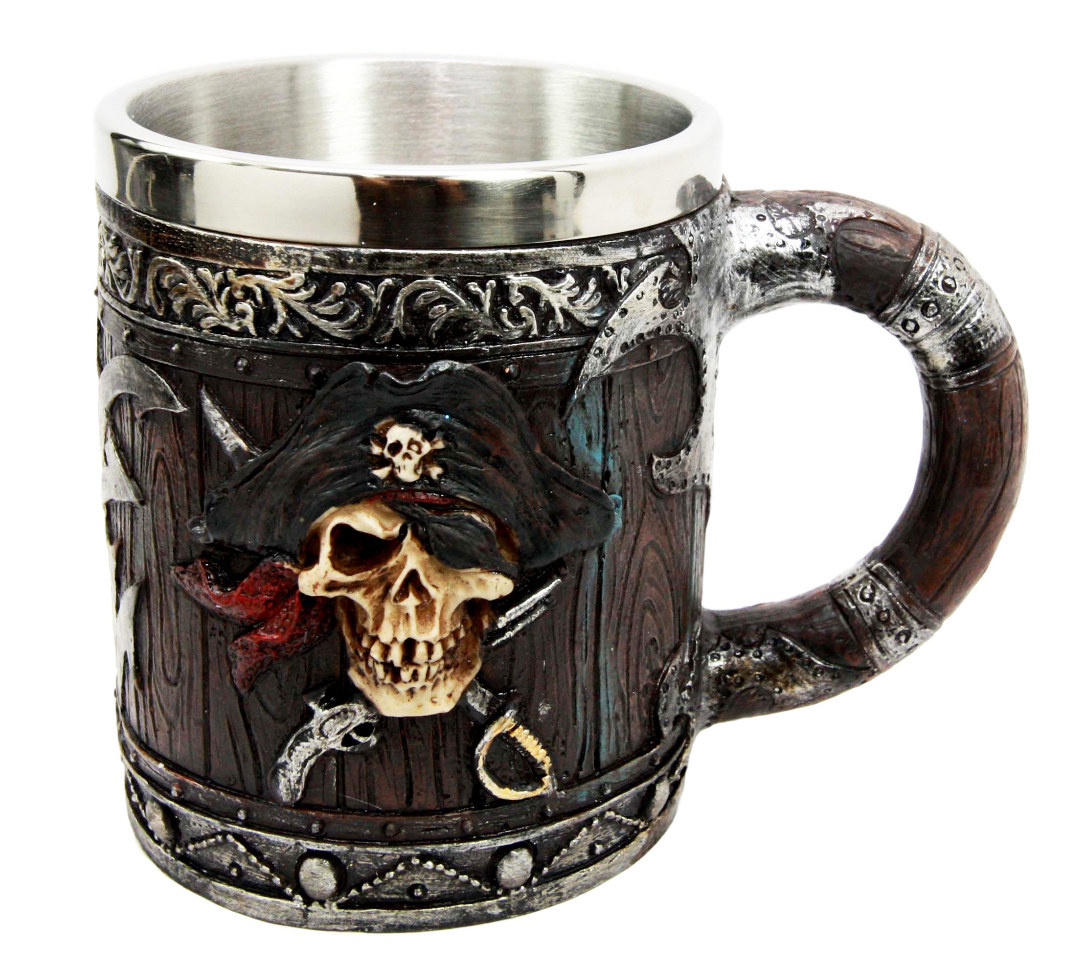 Ebros Gift Pirates of Caribbean Seas Bandana Skull With Cross Swords