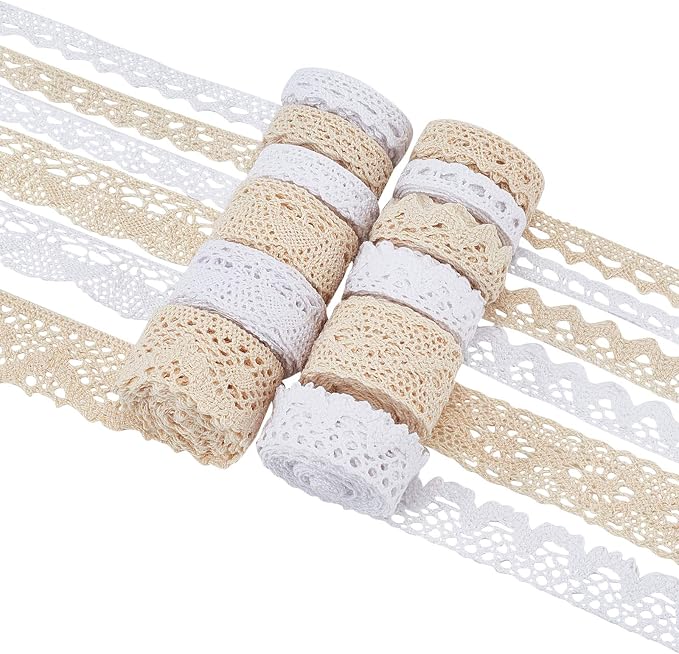 Ruban Dentelle Florale Brodée – 10 M X 3 Cm, Blanc, Pour Couture, Mariage, Décoration DIY