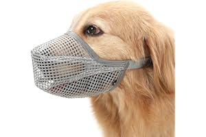 Crazy Felix Dog Muzzle, Soft Mesh Muzzle for Small Medium Large Dogs Labrador German Shepherd, Breathable Adjustable Mouth Guard for Biting Chewing Scavenging, Allows Panting and Drinking(Grey, L)