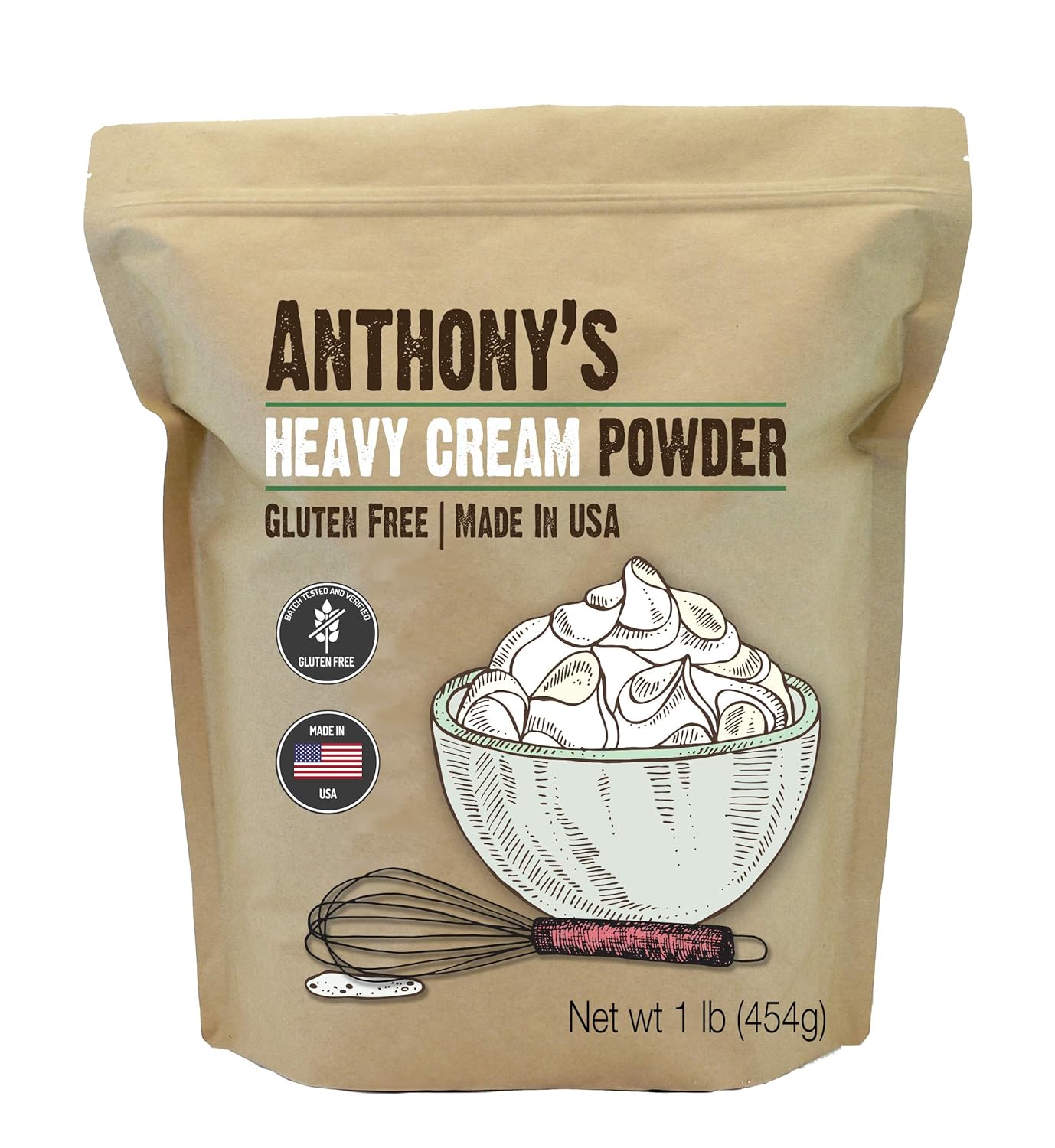 Anthony's Heavy Cream Powder (1lb), Batch Tested GlutenFree, Made in