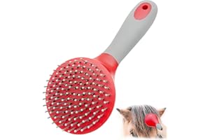 UYLKM Horse Mane & Tail Combs Horse Brushes Shedding Brush Grooming Tool for Equine Long Haired Dogs (Red)