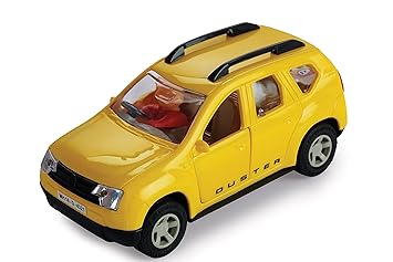 Deal Bindaas Shinsei Pull Back Renault Duster Car, Opening Doors, Miniature Scaled Models, , Dinky Cars (Yellow)