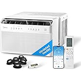Midea 12,000 BTU U Shaped Smart Inverter Window Air Conditioner - Cools 550 Sq Ft, Ultra Quiet with Open Window Flexibility - Alexa/Google Assistant Compatible - 35% Energy Savings, Remote (Updated)