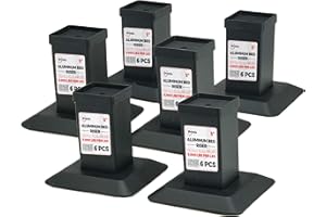 iPrimio Aluminum Bed Risers Heavy Duty Metal, 5 Inch Lift, 6 Pack, Up to 9,000lbs - Bed Raising Blocks, Furniture Risers - Tall, Safe, Sturdy Bed Lifts for College Dorm, Couches, Dorm Bed Riser