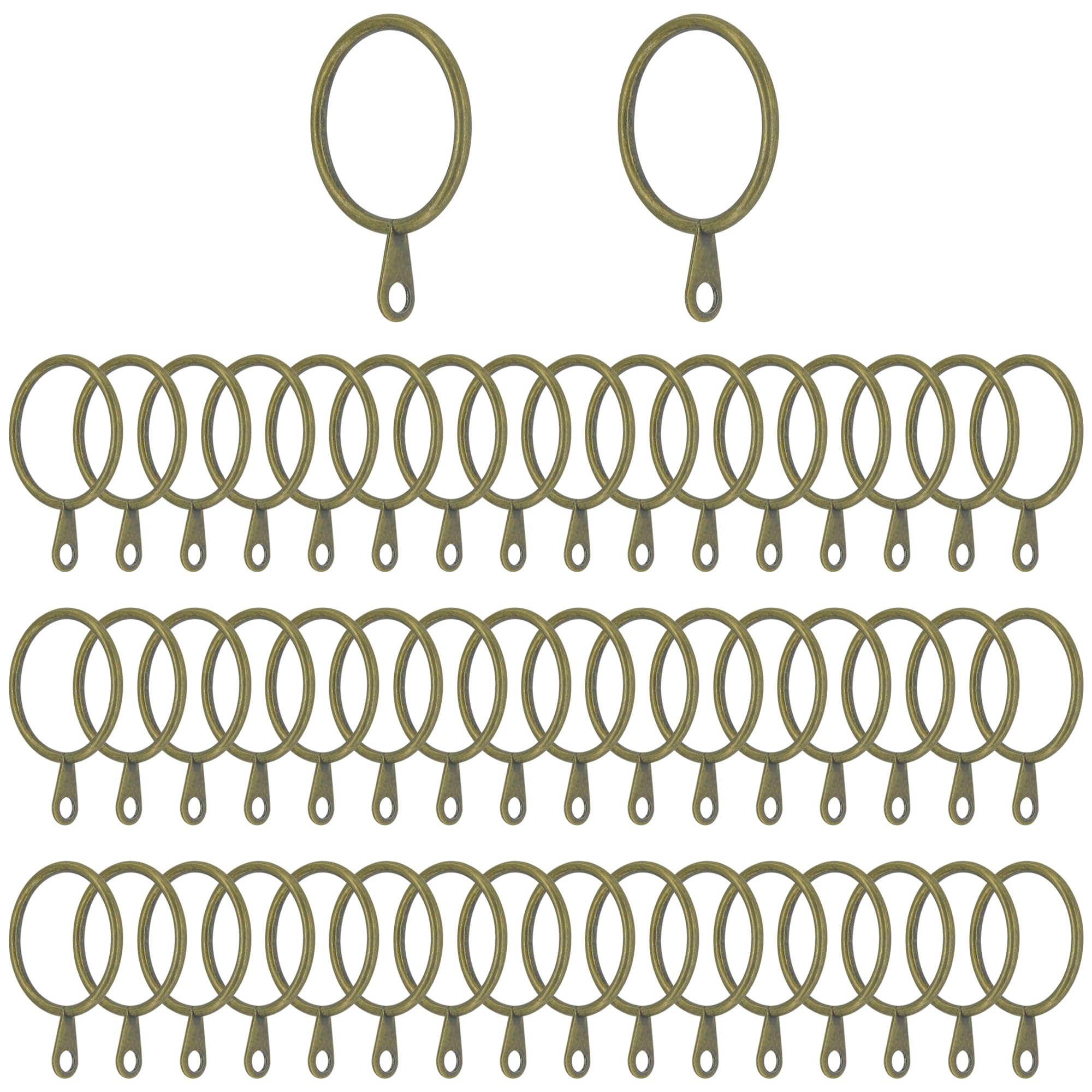 50 PCS Inner Diameter 30mm Curtain Rings,Metal Drapery Ring for Curtain Rod (Bronze)