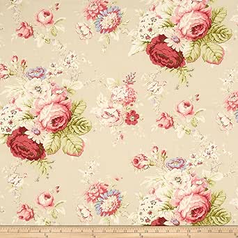 fabric waverly pink rose sanctuary roses curtains linen