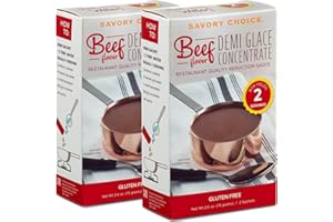 SAVORY CHOICE Beef Demi-Glace Concentrate, 2 Boxes of 2 Packets (37.5g) - Gluten-Free, Demi Glace Concentrate