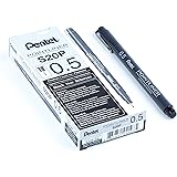 Pentel Arts Pointliner Drawing Pen, 0.5mm, Black Ink, Box of 12 (S20P-5A), 0.5 mm