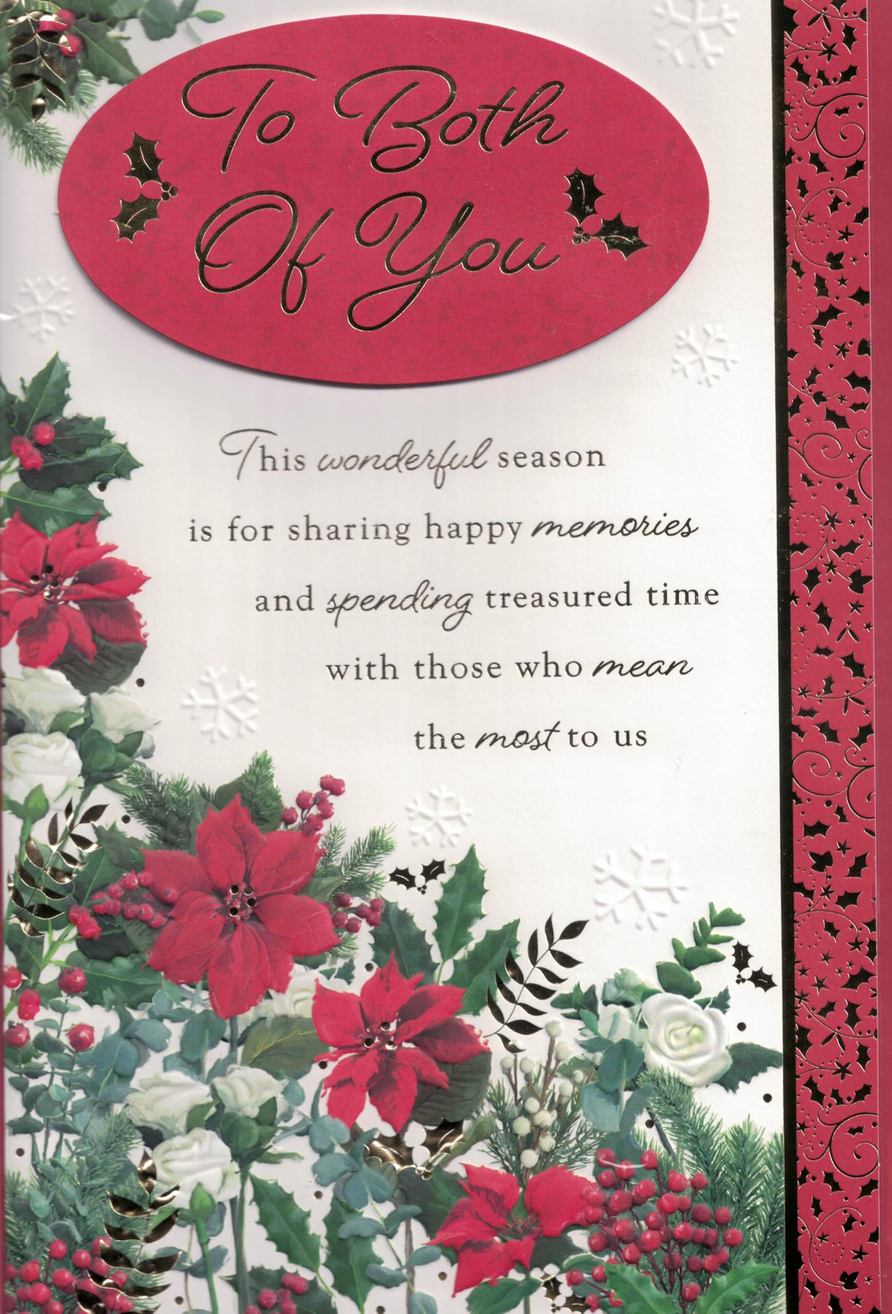 Extra Large To Both of You Christmas Card, Traditional Xmas Design, 30.5 x 20.3 cm, 8-Page Insert