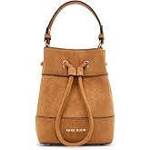 Anne Klein Women's Textured Faux Suede Bucket with Convertible Strap