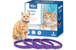 Calming Collar for Cats, Yirr Cat Calming Collar, Cat Pheromone Collar, Cat Calming Collar for Indoor Outdoor Cats, Relaxing Pheromone for Cat Relief Stress Anxiety Fighting Scratching, 4 Pack(Purple)