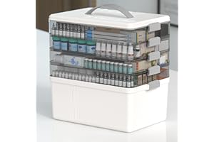 ITYLIFE CITYLIFE Citylife 5-Tier Medicine Organizer, Portable Medicine Cabinet First Aid Kit with Handle, Multi-Purpose Organizer for Family First Aid, Home, Travel